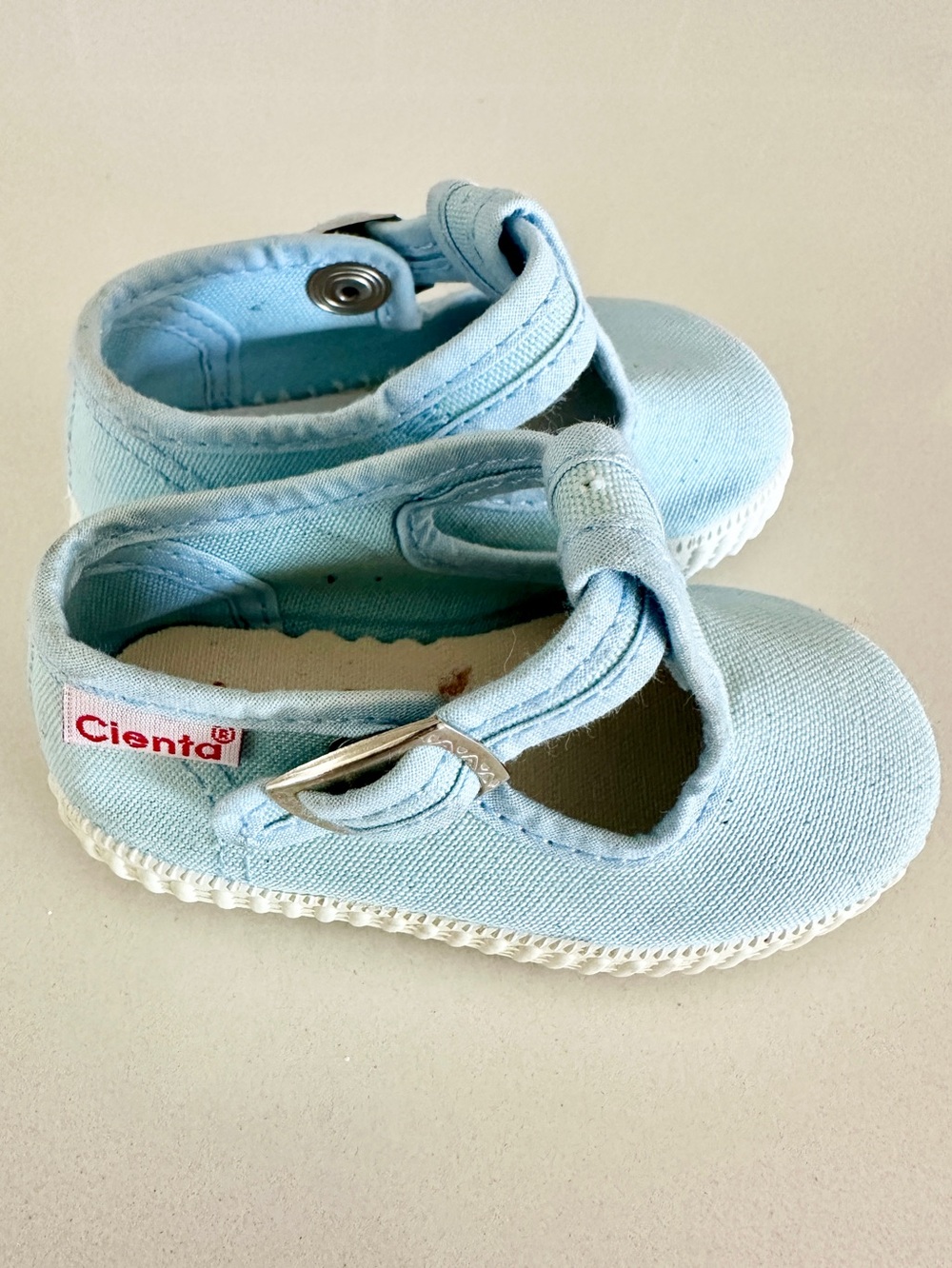 Cienta Light Blue Kids Shoes Canvas Mary Jane Sneakers Size 3 infant